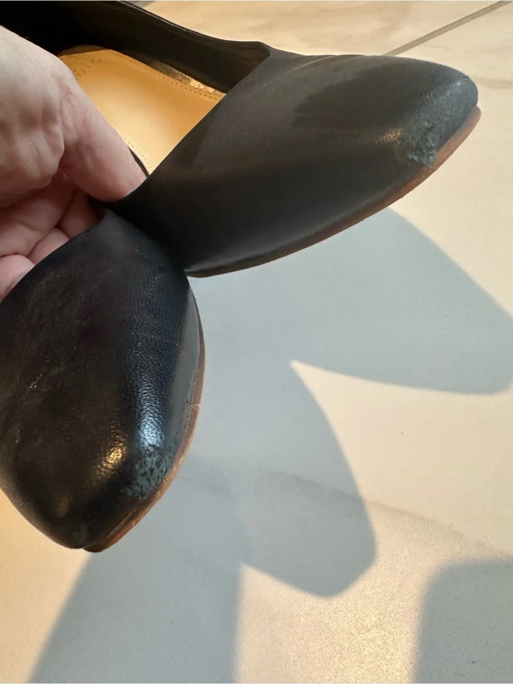 Vince Camuto Black Leather Pointed-Toe Wedge Pumps